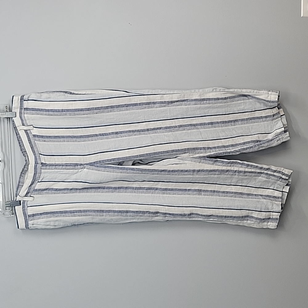 Talbots Blue & White Stripe Linen Pants